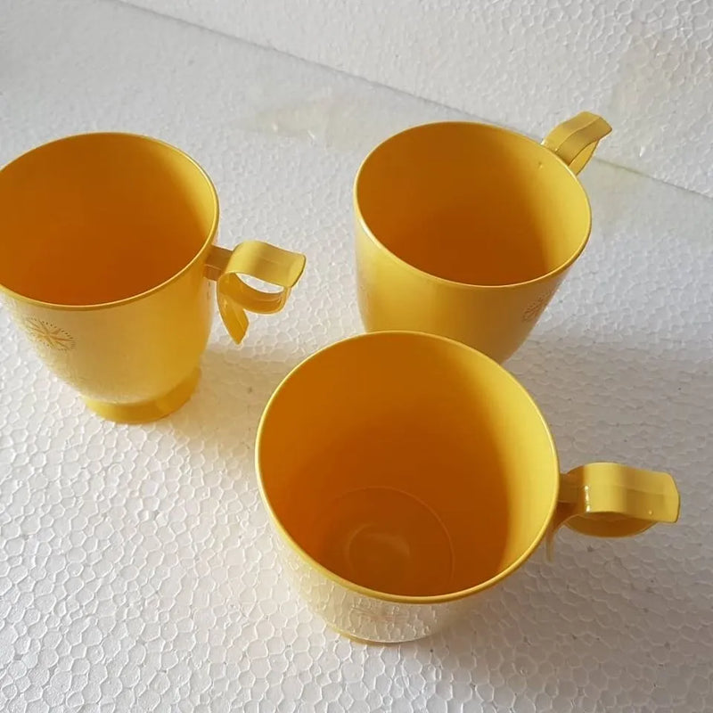 12 Xicara Acrílica 250ml Antiga Retrô Grande